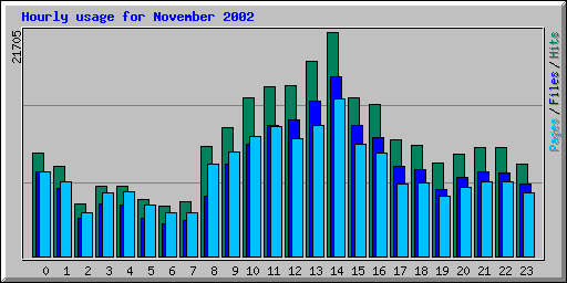 Hourly usage for November 2002