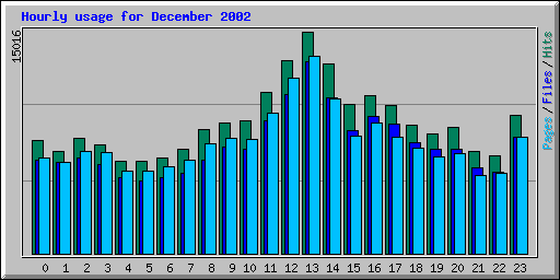 Hourly usage for December 2002