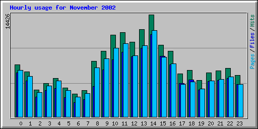 Hourly usage for November 2002