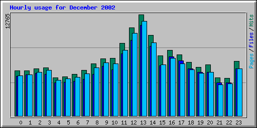 Hourly usage for December 2002