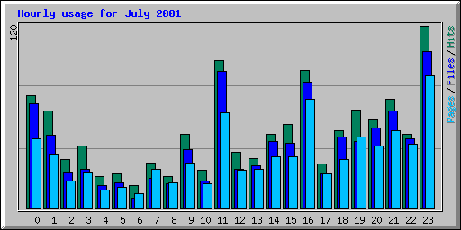 Hourly usage for July 2001